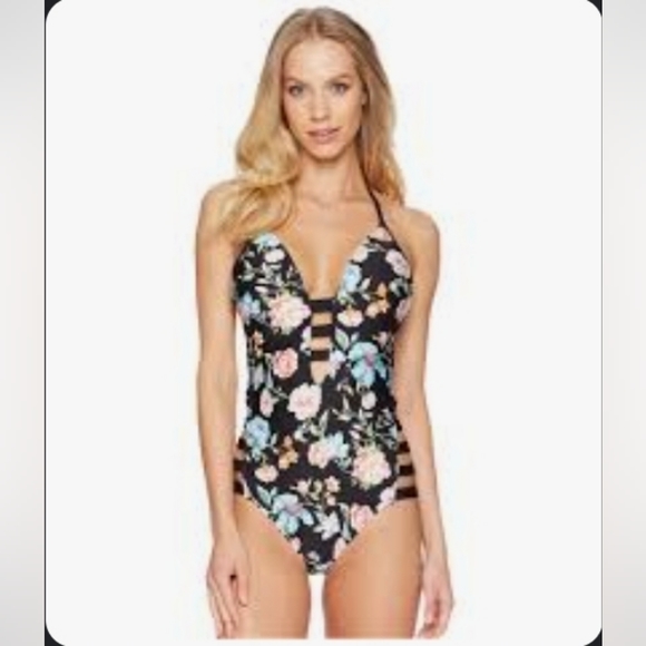 Floral Strapy Bathing Suit - Picture 5 of 10